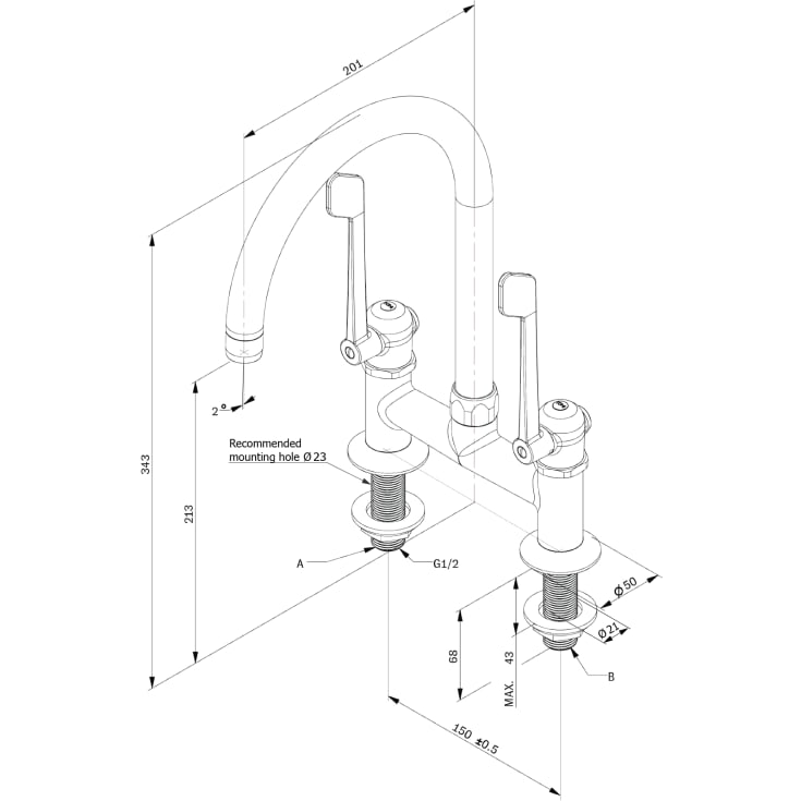 Toni SP køkkenarmatur, krom