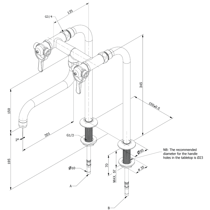 Toni SP køkkenarmatur, krom