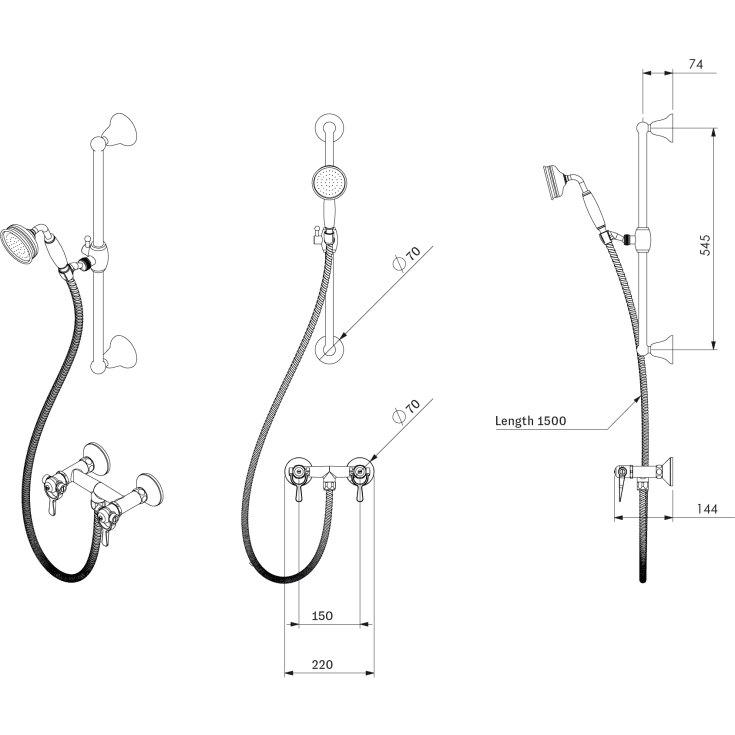 Toni SP brusesæt, bruneret messing