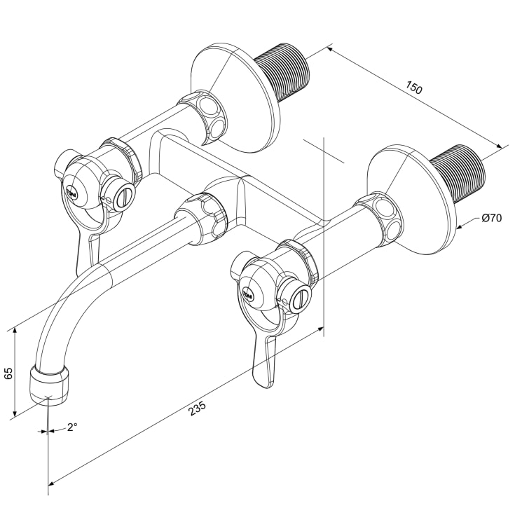 Toni SP håndvaskarmatur, nikkel