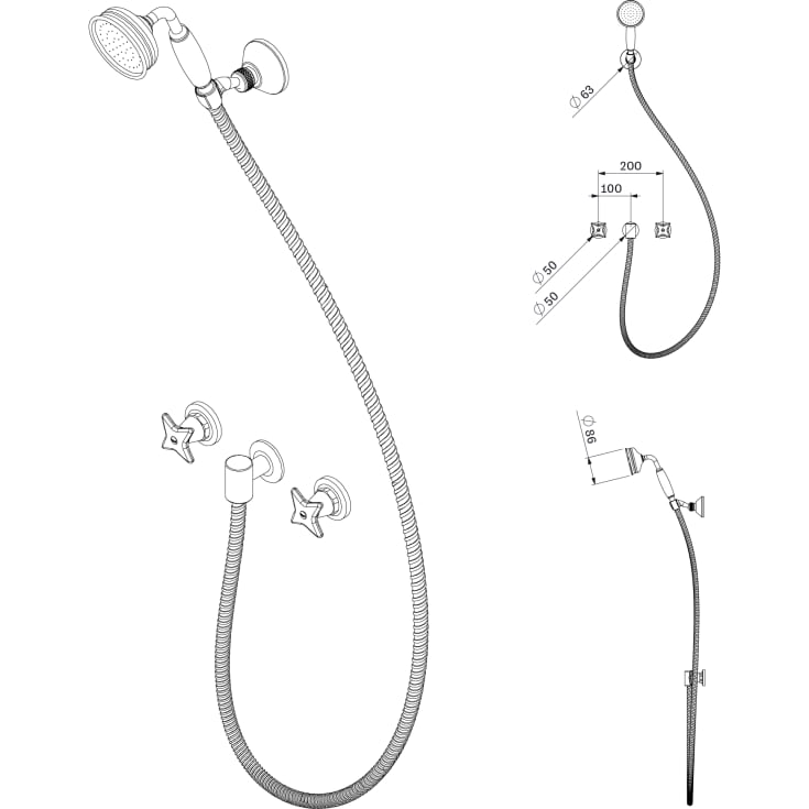 Toni Krydsgreb brusesæt, krom