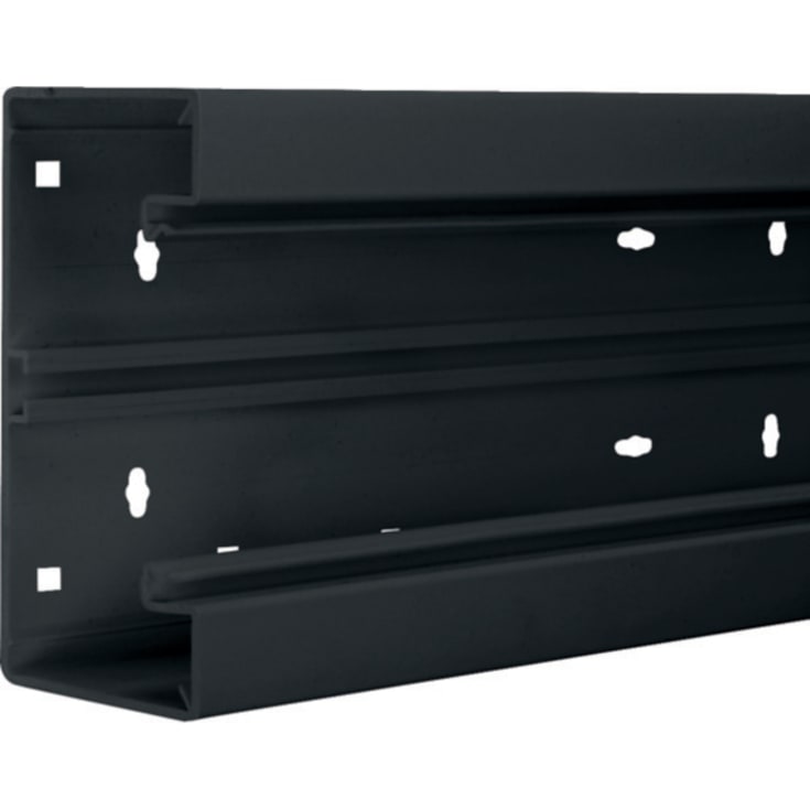 2 meter Installationskanalbund BR65170 i plast 68x170mm sort RAL 9011