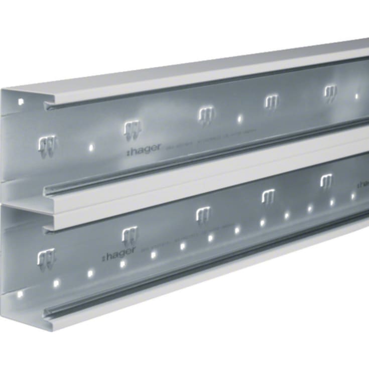 4 meter Installationskanalbund BRS65210D i stål 68x210mm RAL 9016