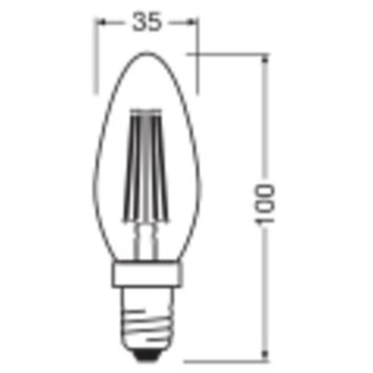 Ledvance E14 mignonpære, 2700K, 3,8W