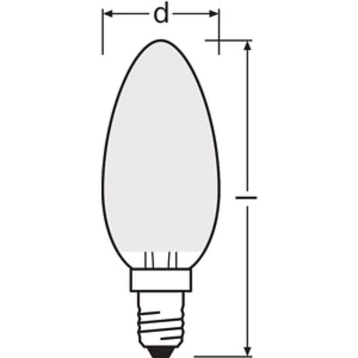 Ledvance Parathom E14 mignonpære, 2700K, 4W