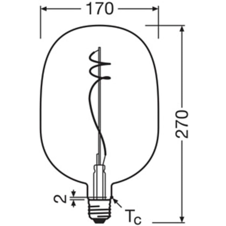 Ledvance Vintage 1906 Big Elipse Oval E27 globepære, 1800K, 4,5W