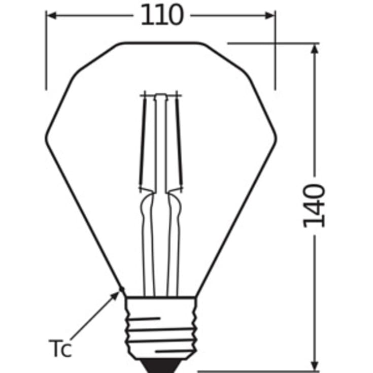 Osram Vintage 1906 E27 globepære, 2400K, 4,5W, Ø11 cm