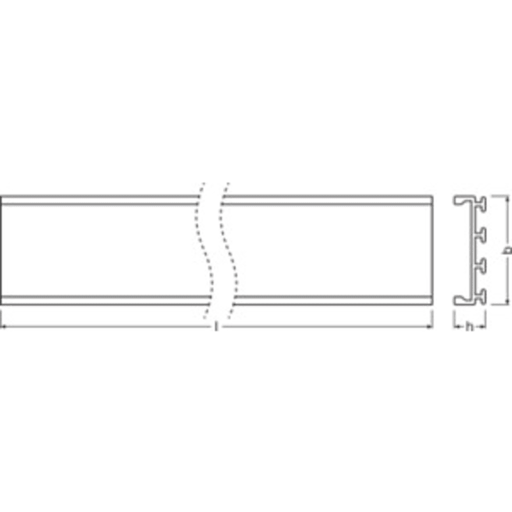Ledvance bred aluprofil 1, utenpåliggende, 2 meter