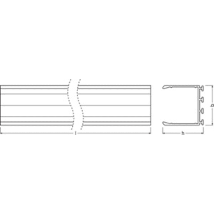 Ledvance bred aluprofil 3, utenpåliggende, 2 meter