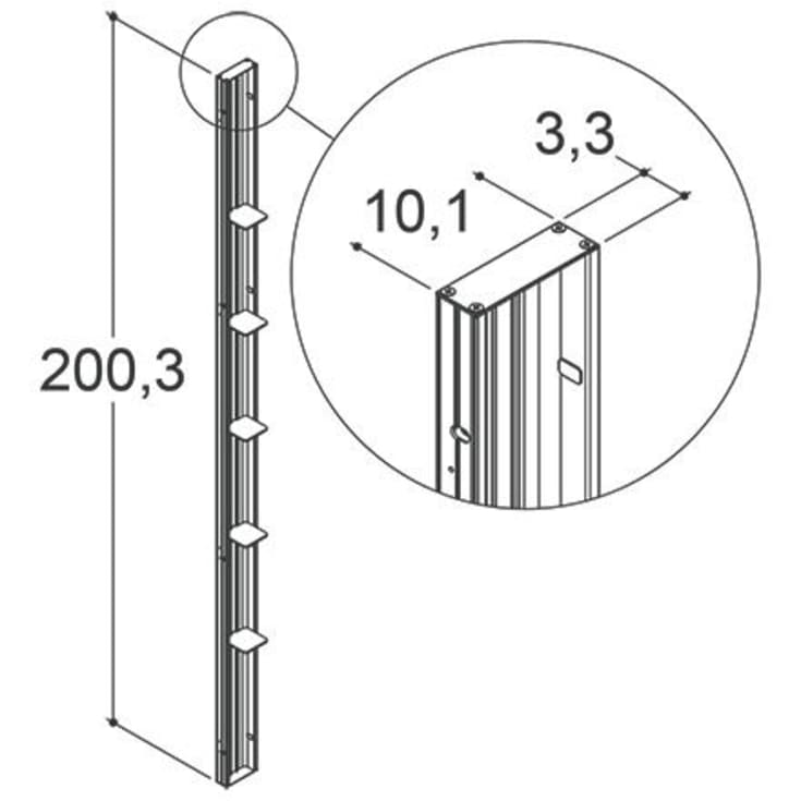 Dansani Match Tower duschhylla, modell A, B & E, 10 cm, svart profil