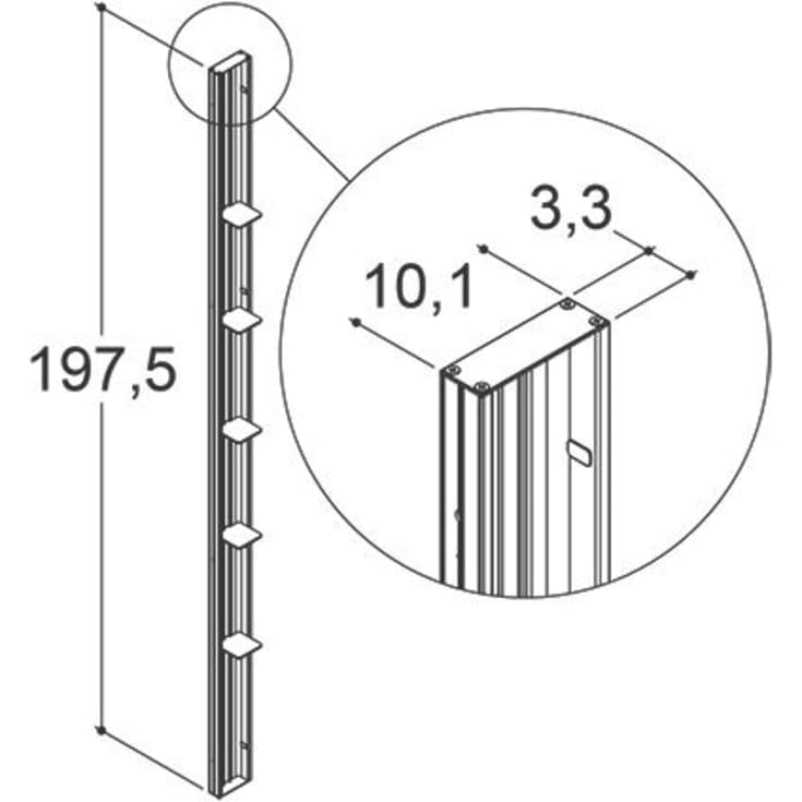 Dansani Match Tower brusehylde, model D, 10 cm, krom profil