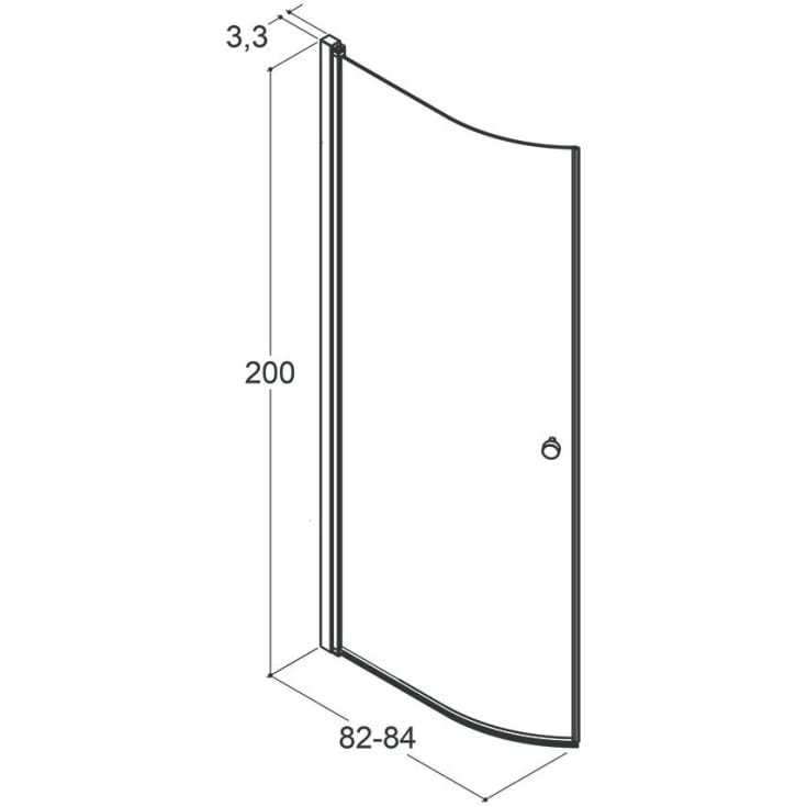 Dansani Match duschdörr, modell E, 82 cm, klart glas, krom profil