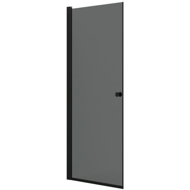 Dansani Match dusjdør, modell A, 87 cm, tonet glass, sort profil