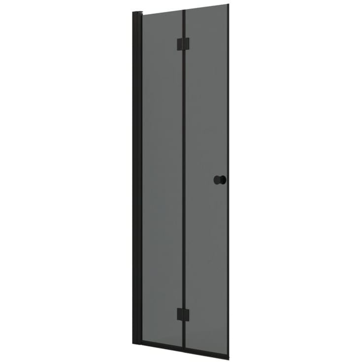 Dansani Match dusjdør, modell B, 77 cm, tonet glass, sort profil