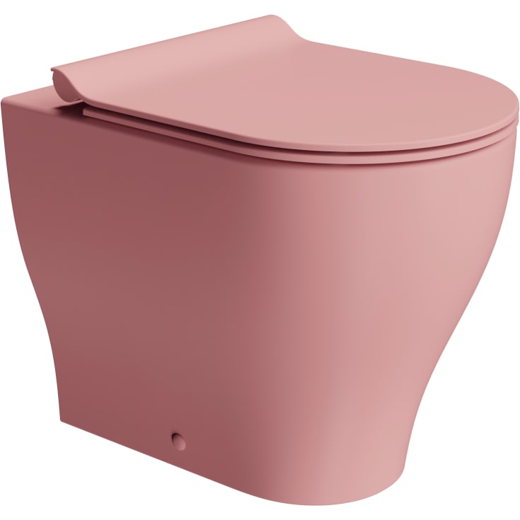 GSI Tono toilet, back-to-wall, uden skyllekant, lyserød