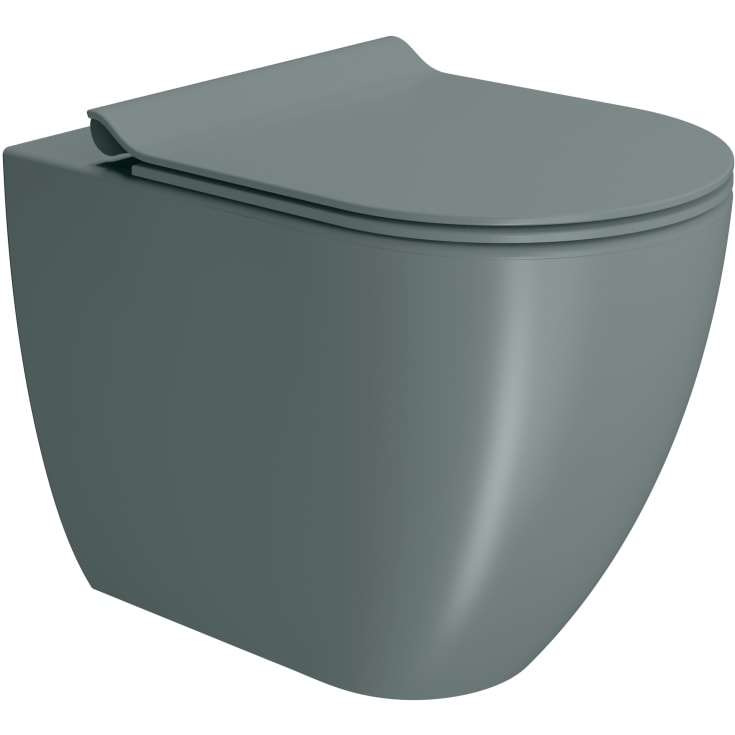 GSI Pura toilet, back-to-wall, uden skyllekant, grøn