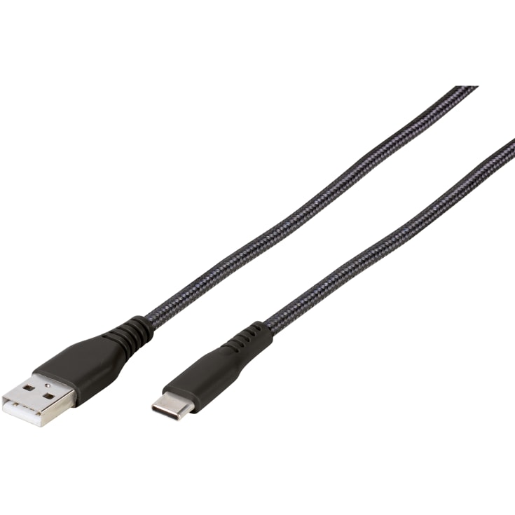 Vivanco Longlife USB-A til USB-C kabel, 2,5 meter, sort