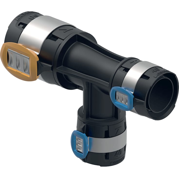 Geberit FlowFit tee 50x40x40mm PPSU sort