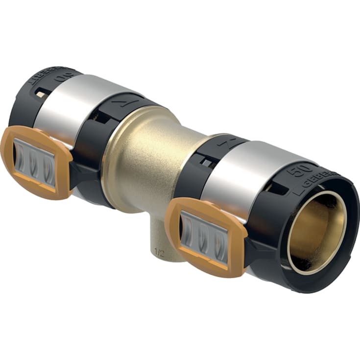FLOWFIT tee 50mmx1x50mm m/indv. gevind blyfri rødgods