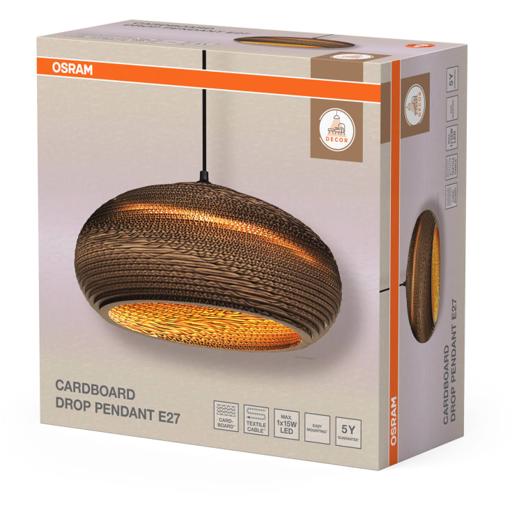 OSRAM DECOR Cardboard Drop Pendant 1XE27 brun