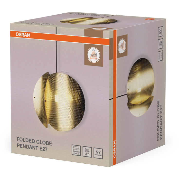 OSRAM DECOR Folded Globe Pendant E27 guld