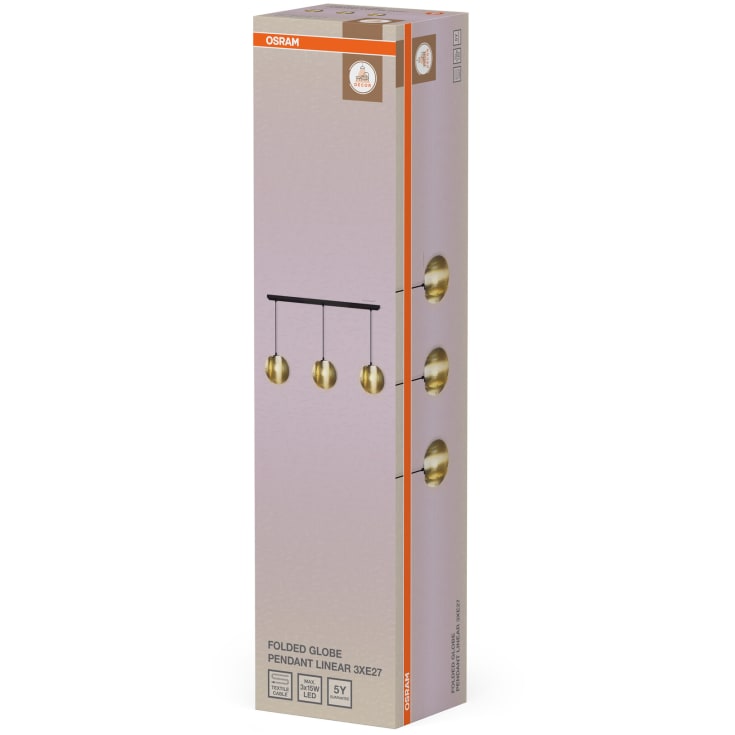 OSRAM DECOR Folded Globe Pendant Linear 3XE27