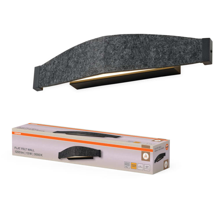 OSRAM DECOR Flat Felt Wall 12W/830  mørkegrå