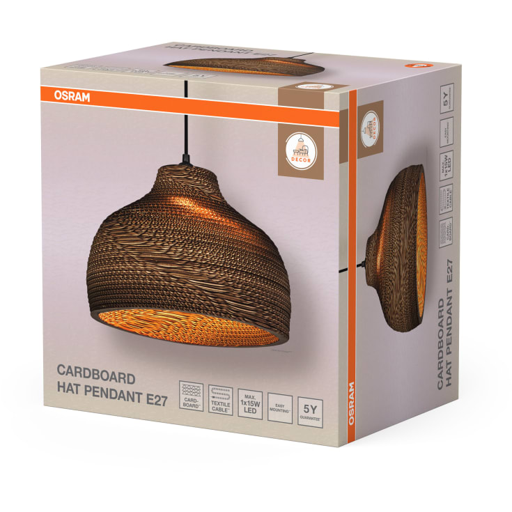 OSRAM DECOR Cardboard Hat Pendant 1XE27 brun