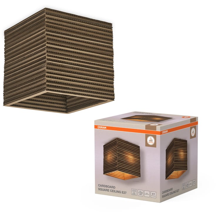 OSRAM DECOR Cardboard Square Ceiling 1XE27 brun