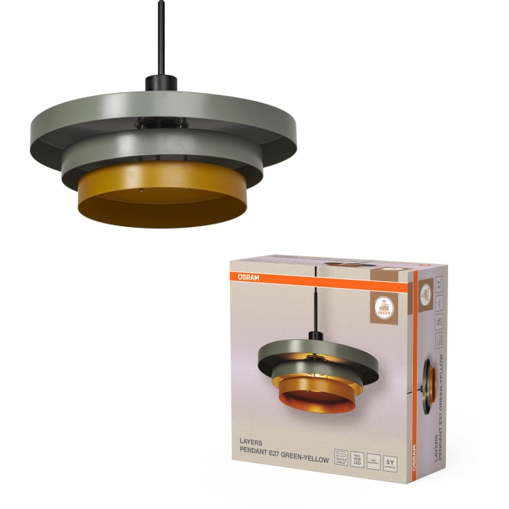 Osram Decor Layers pendellampa, grön/gul