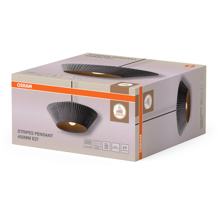 Osram Decor Stripes pendellampe, grå, Ø40 cm