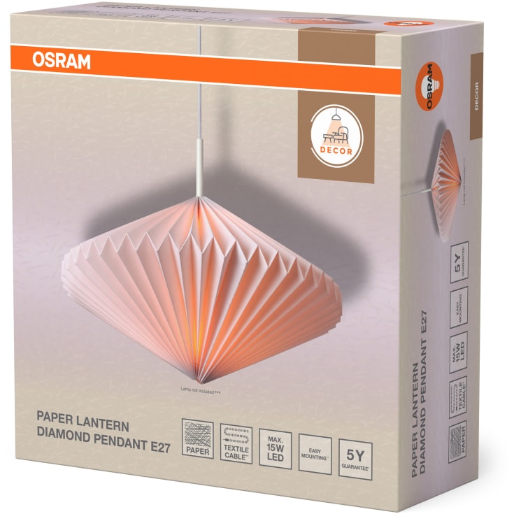 Osram Decor Paper Lantern Diamond pendel