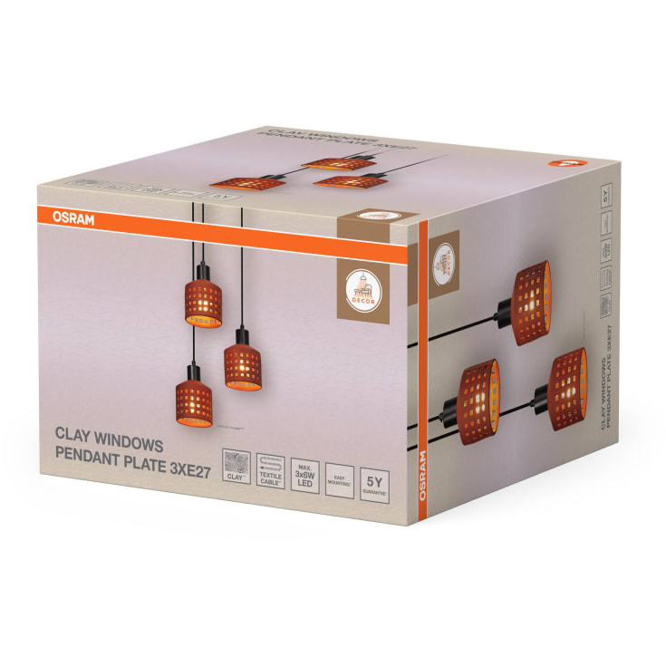 OSRAM DECOR Clay Windows Pendant Plate 3XE27