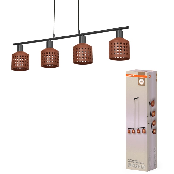 OSRAM DECOR Clay Windows Pendant Plate Linear 4XE27