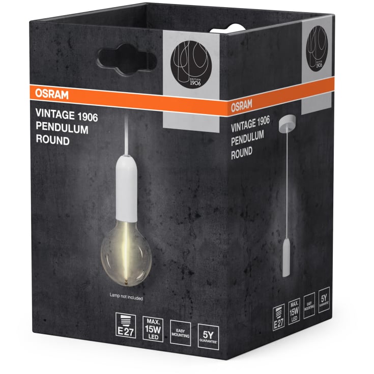 Osram Vintage 1906 Round lampupphängning, vit