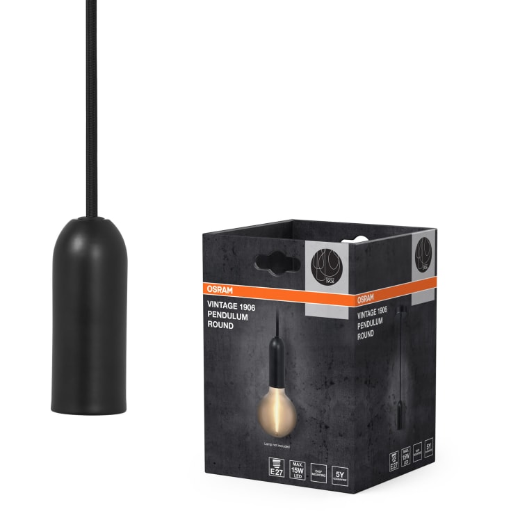 Osram Vintage 1906 Round lampupphängning, svart