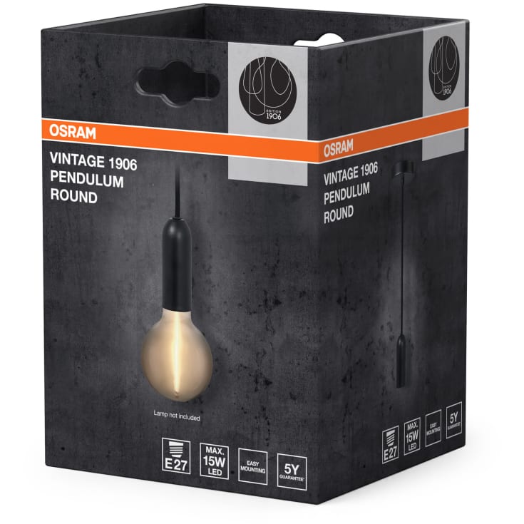 Osram Vintage 1906 Round lampupphängning, svart