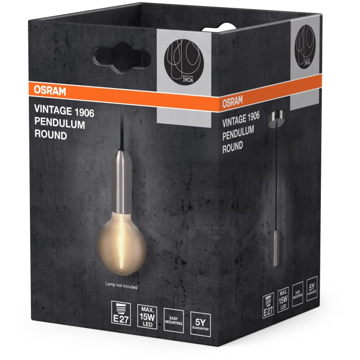 Osram Vintage 1906 Round fatningssæt, krom