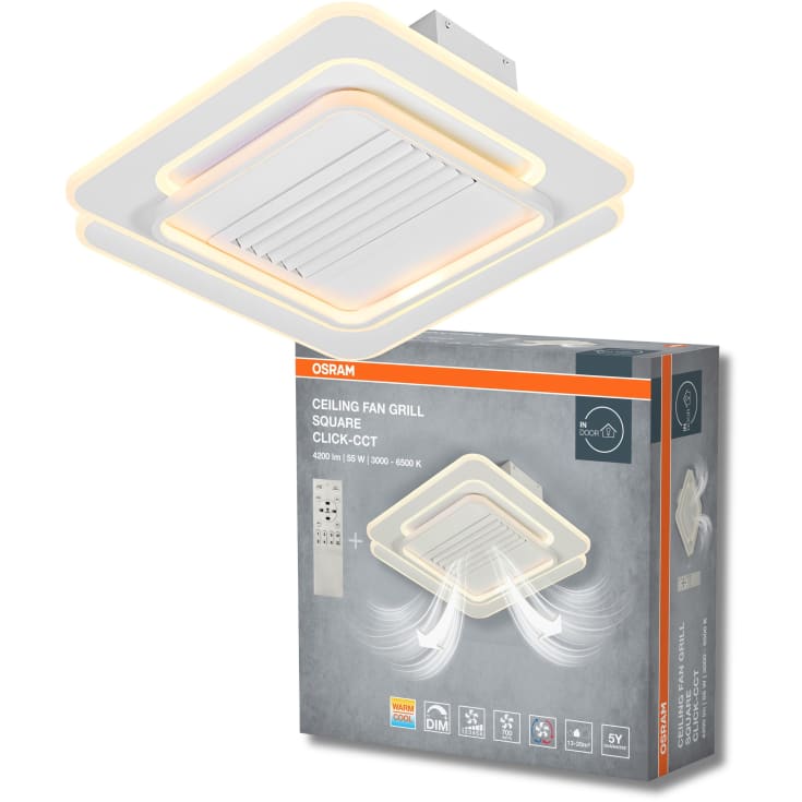 OSRAM Ceiling Fan Grill Ring 55W CCT hvid