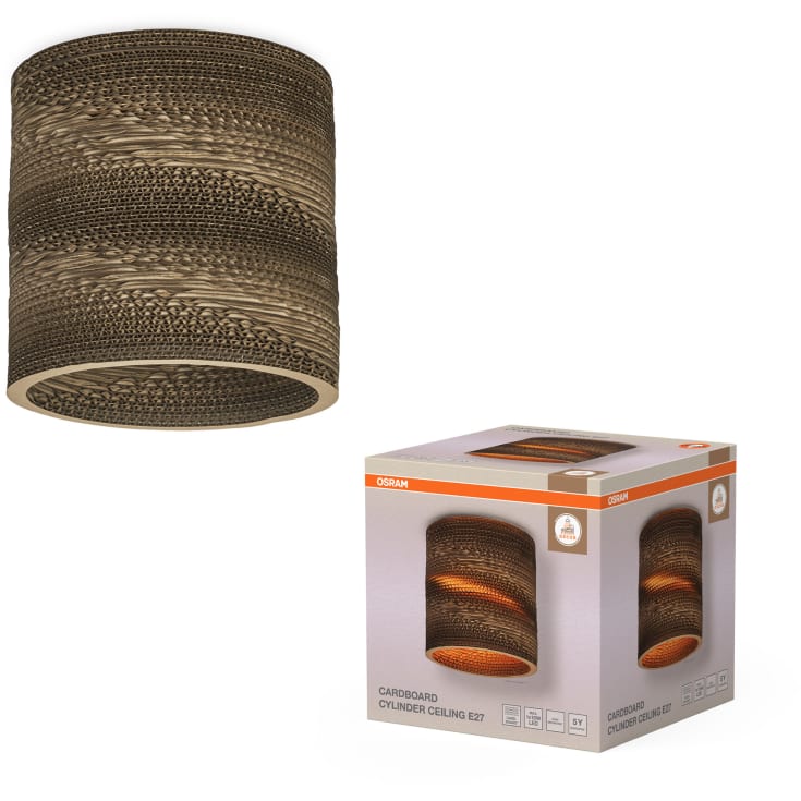 OSRAM DECOR Cardboard Cylinder Ceiling 1XE27 brun