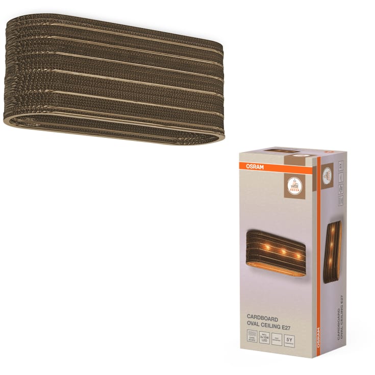 OSRAM DECOR Cardboard Cylinder oval Ceiling 1XE27 brun