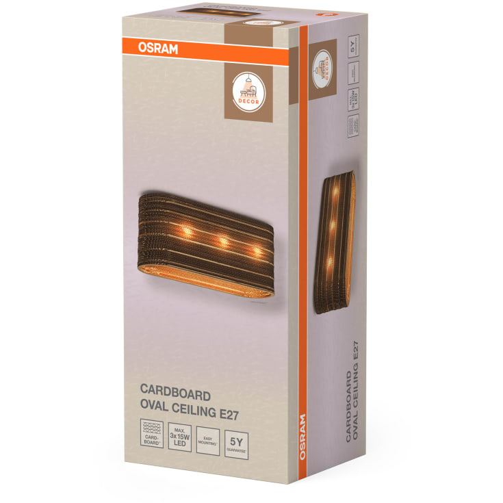 OSRAM DECOR Cardboard Cylinder oval Ceiling 1XE27 brun
