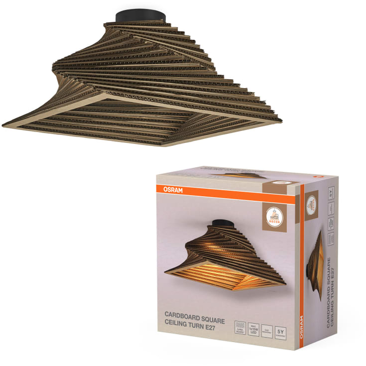 OSRAM DECOR Cardboard Square celing turn 1XE27 brun