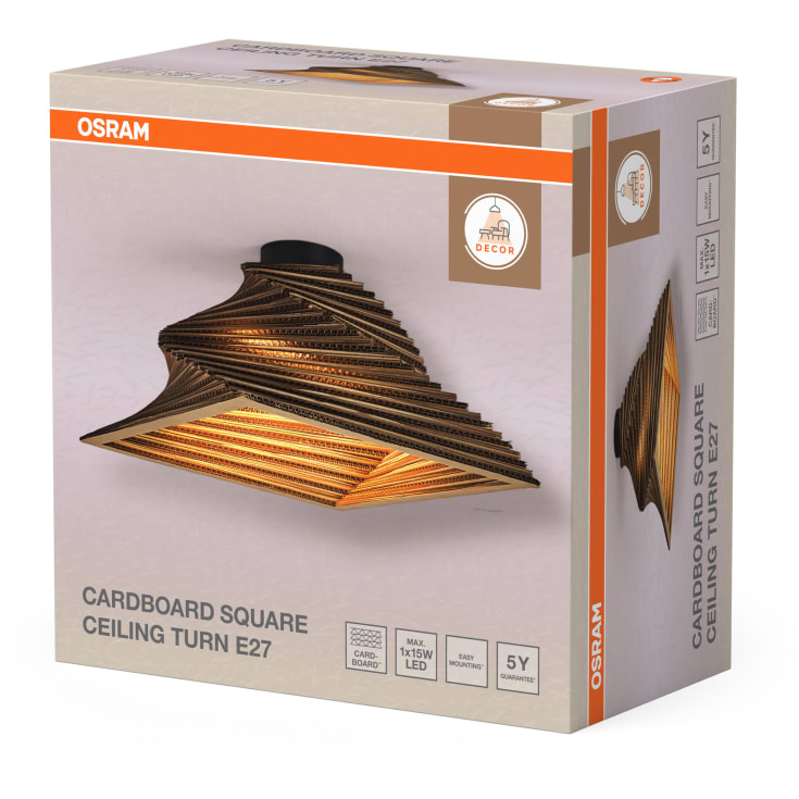 OSRAM DECOR Cardboard Square celing turn 1XE27 brun