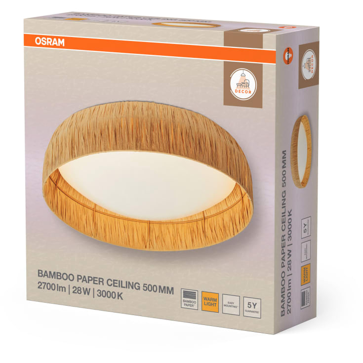 Osram Decor Bamboo Paper loftlampe, Ø50 cm
