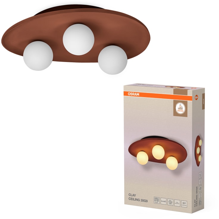 OSRAM DECOR Clay Nest Ceiling 3XG9 brun