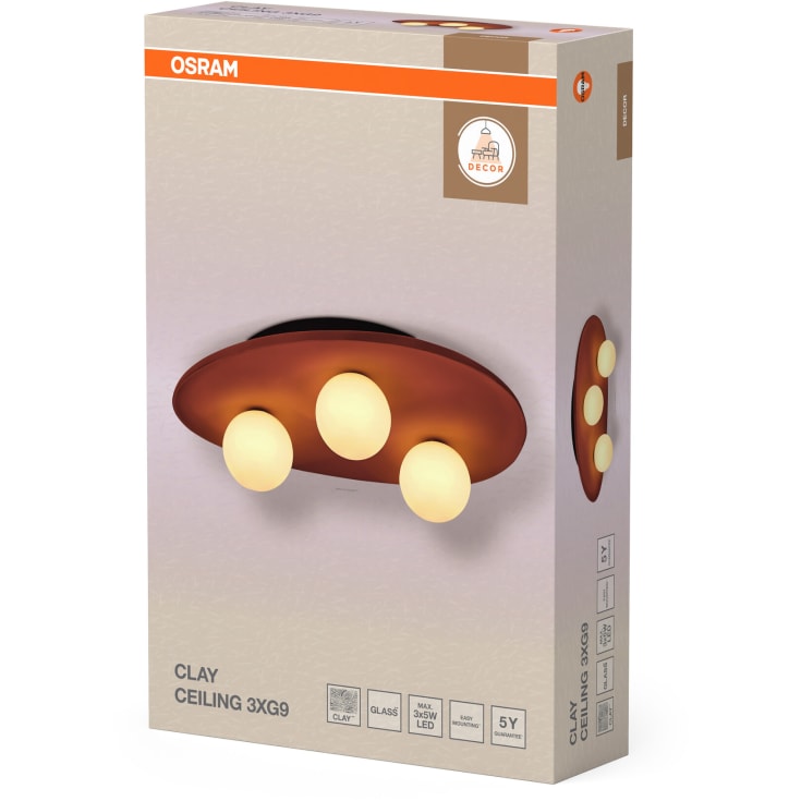 OSRAM DECOR Clay Nest Ceiling 3XG9 brun