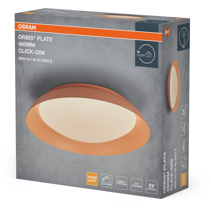 Osram Orbis Plate loftlampe, Ø48 cm, rosa