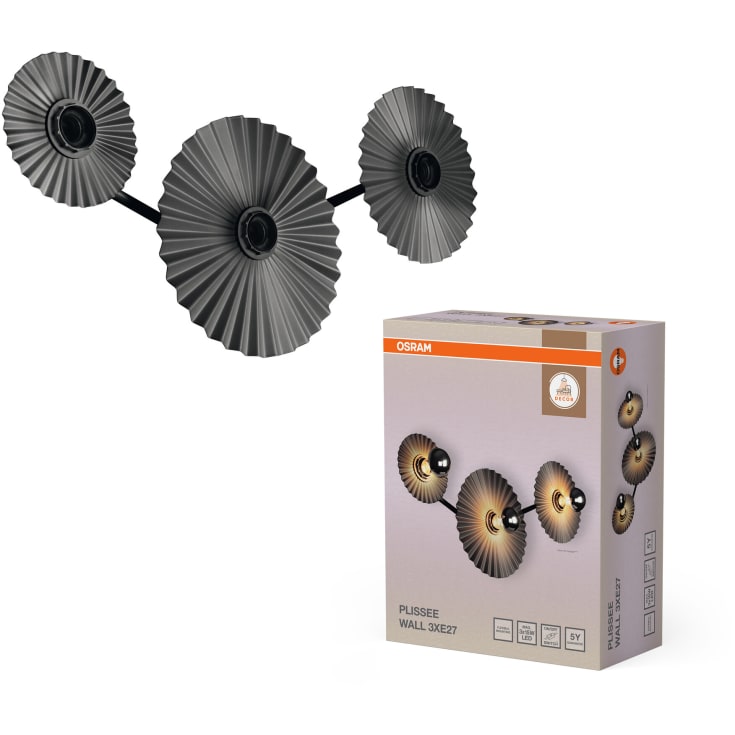 Osram Decor Plissee vegglampe, grå