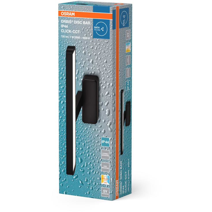 Osram Orbis Disc speillampe, 3000–4000K, sort
